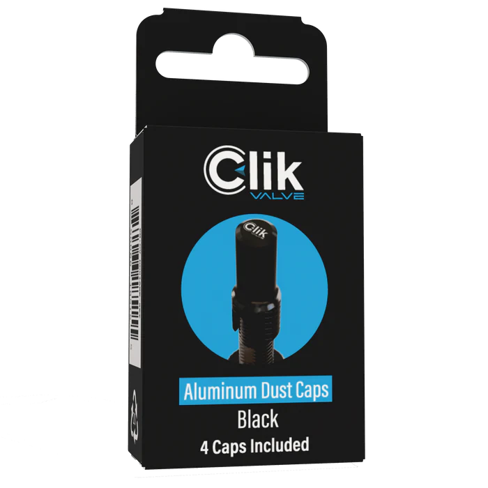 CLIK VALVE PREMIUM DUST CAPS 4PCS BLACK