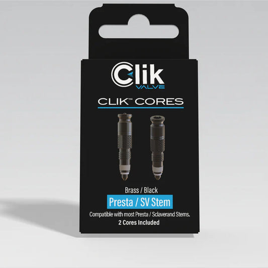 CLIK VALVE HI-FLOW CORES FOR PRESTA STEMS BLACK BRASS SET
